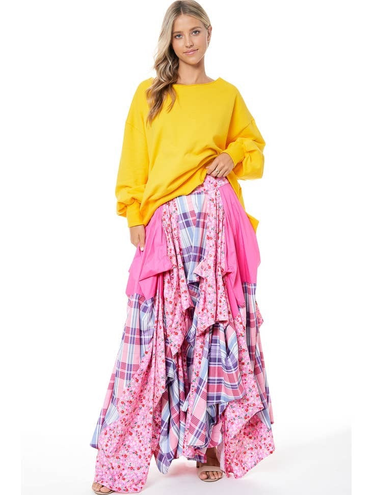 Flower Printed Maxi Skirt