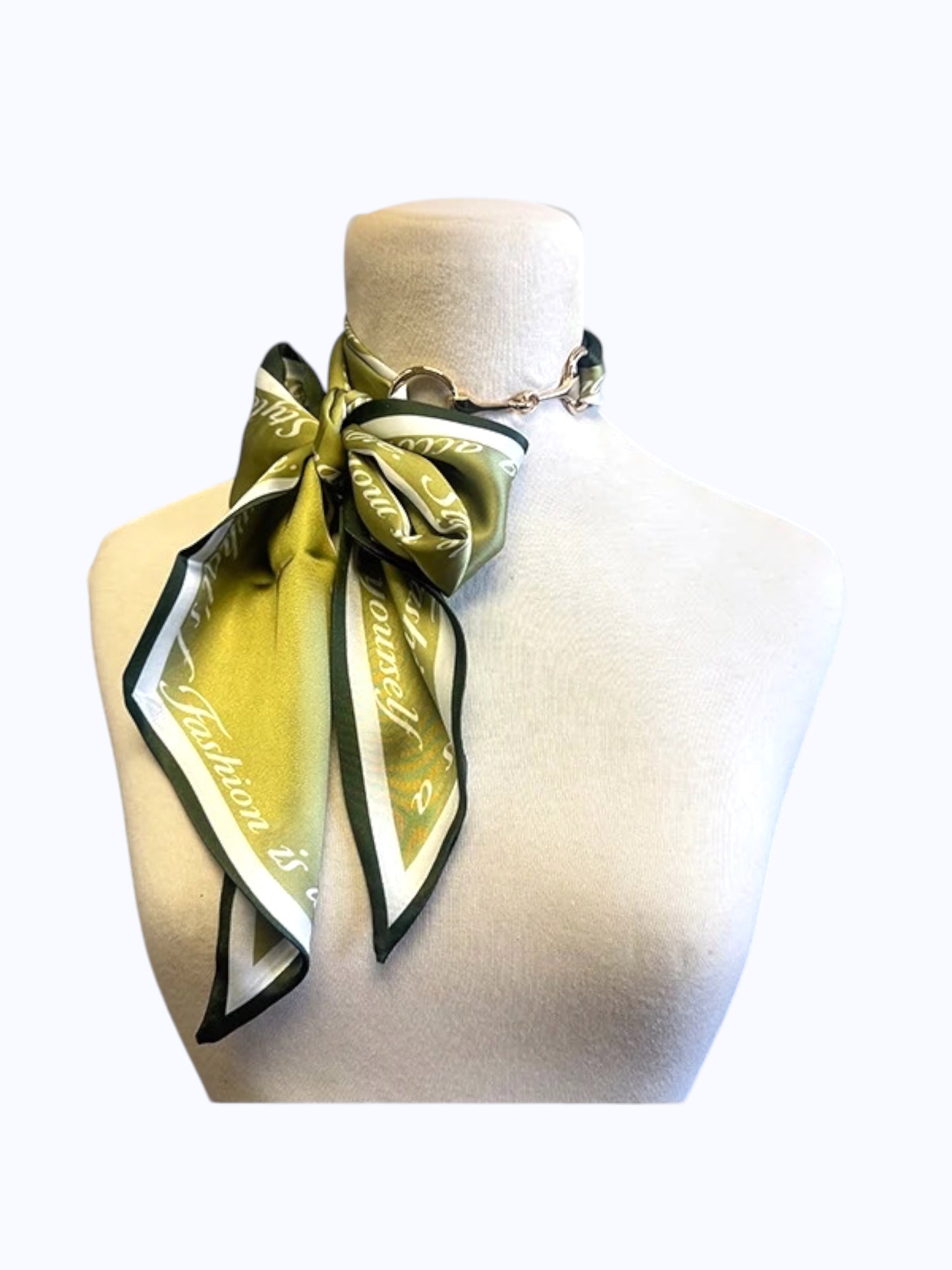 Script Print Scarf Necklace | SN0001