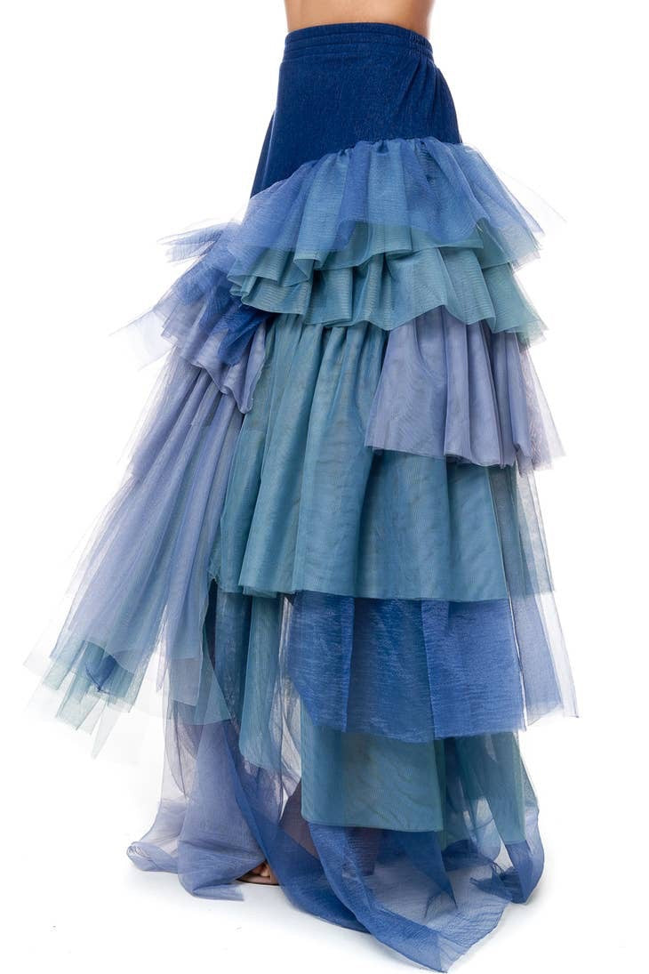 Tiered Tulle Maxi Skirt
