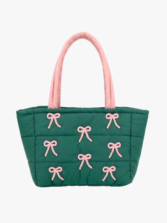 Pink Bows Quilted Tote Bag | P0036
