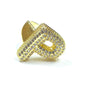 Gold letter 'P' charm with diamonds on a white background