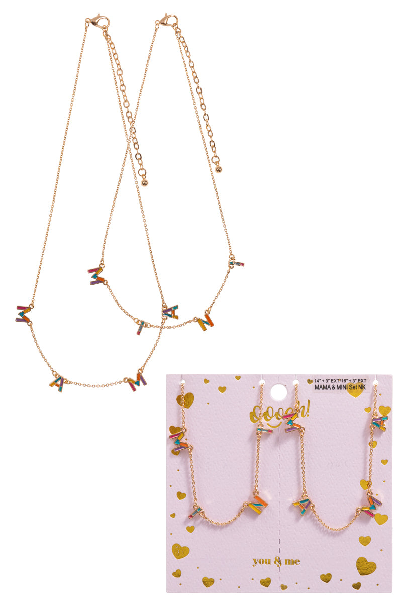 N0354 K8NS2021 MAMA MINI CHARMS 2 NECKLACES SET