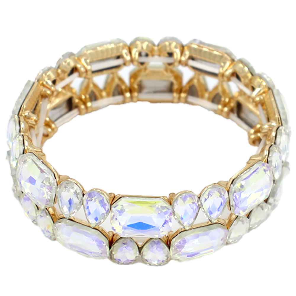 Multi-Shape Jeweled Link Bracelet | B0583