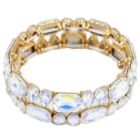 Multi-Shape Jeweled Link Bracelet | B0583