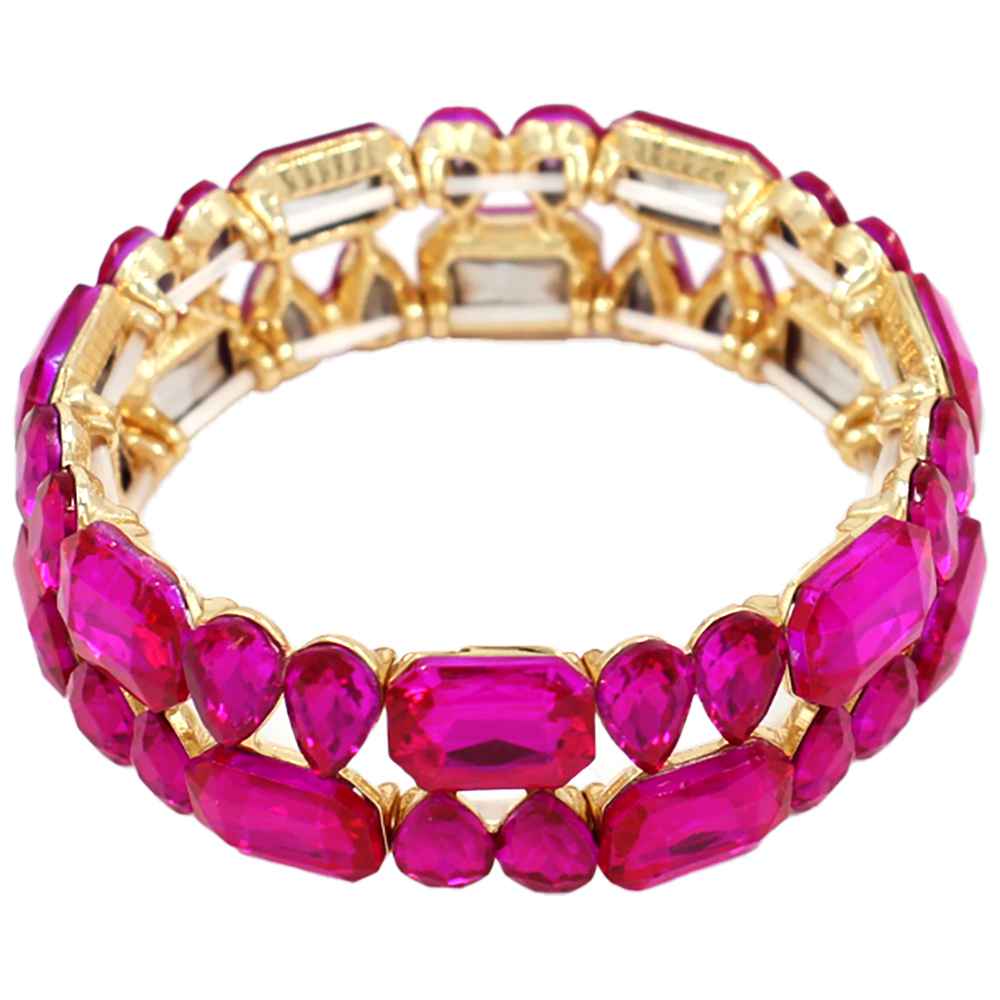 Multi-Shape Jeweled Link Bracelet | B0583