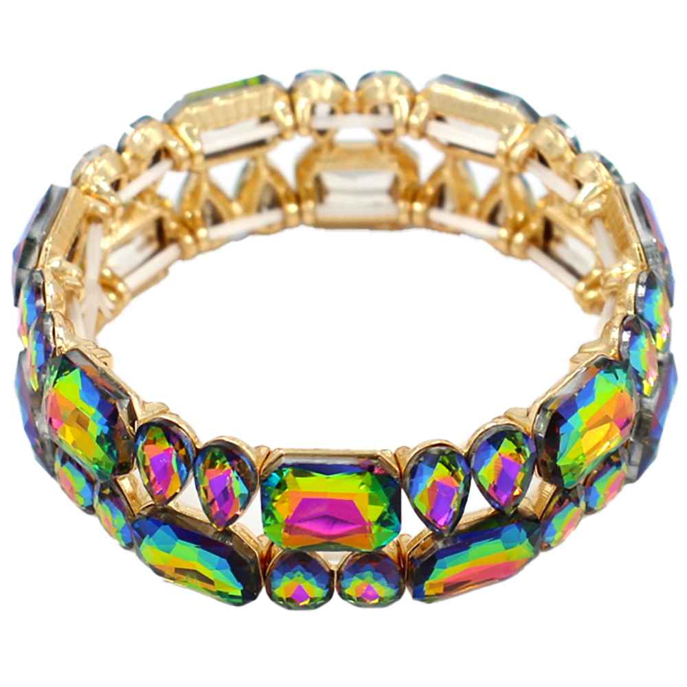 Multi-Shape Jeweled Link Bracelet | B0583