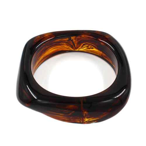B0183 KB3016 Brown Colored Acrylic Bangle Bracelet