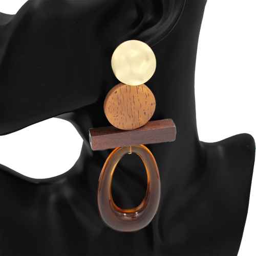 E2506 | Layered Wood Earrings | KE1099