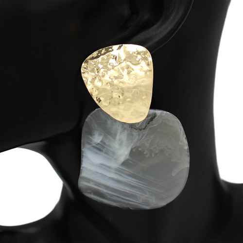 E2511 | Hammered Metal Abstract Earrings | KE1112