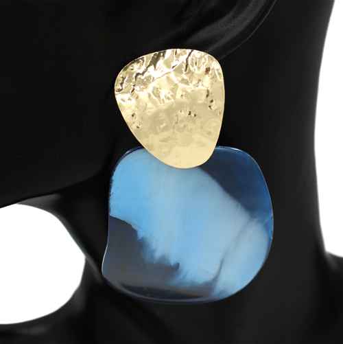 E2511 | Hammered Metal Abstract Earrings | KE1112