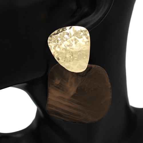 E2511 | Hammered Metal Abstract Earrings | KE1112