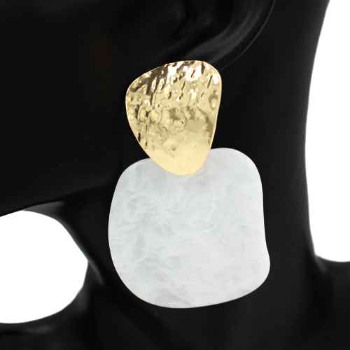 E2511 | Hammered Metal Abstract Earrings | KE1112