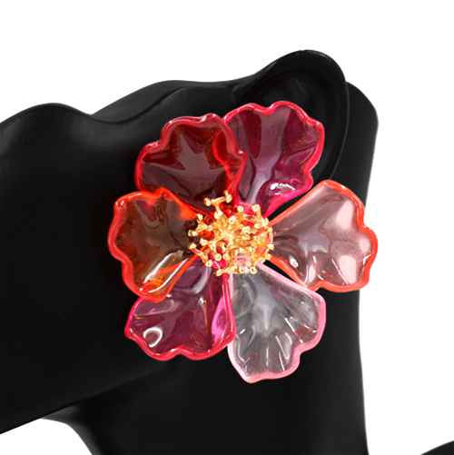 E2551 | Oversized Flower Statement Earrings | KE1120