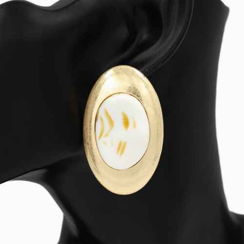 E2513 | Marbled Oval Stud Earrings | KE1146