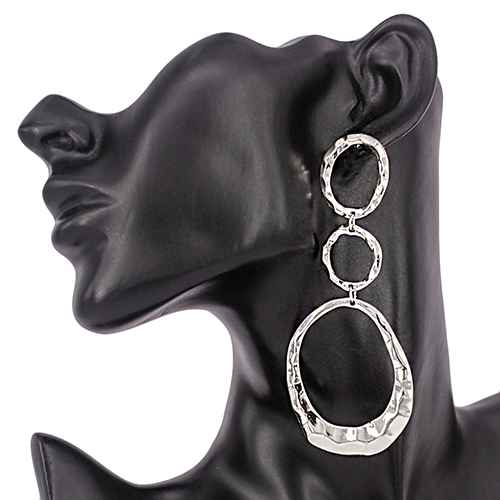 Geometric Triple Link Dangle Earrings | E2614
