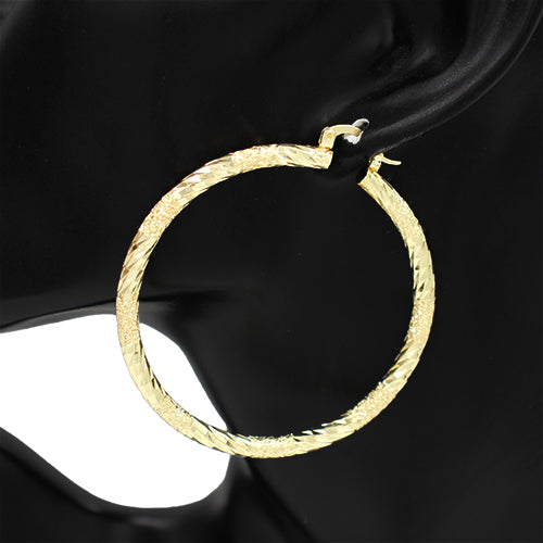 E2572 | Hammered Classic Hoop Earrings | KE2808-60