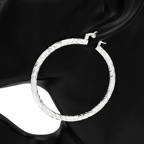 E2572 | Hammered Classic Hoop Earrings | KE2808-60