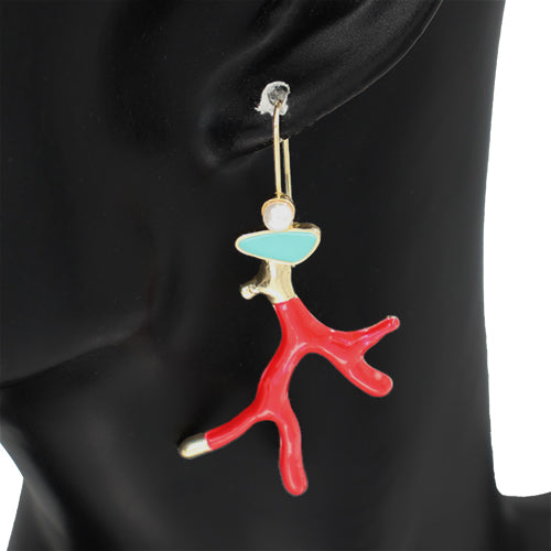 E1544 KE2886 Coral Drop Earrings