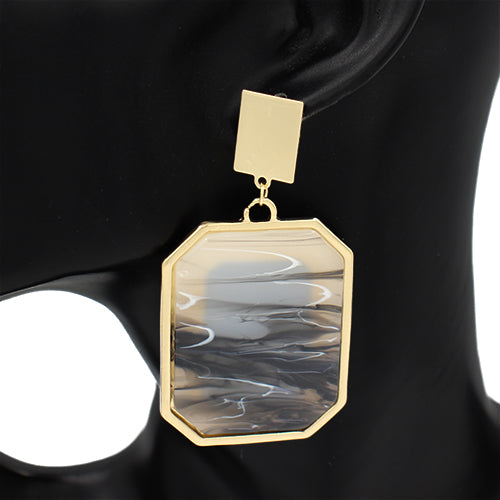 E2302 |Framed Resin Statement Earrings | KE2960