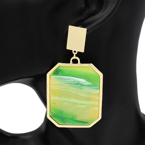 E2302 |Framed Resin Statement Earrings | KE2960