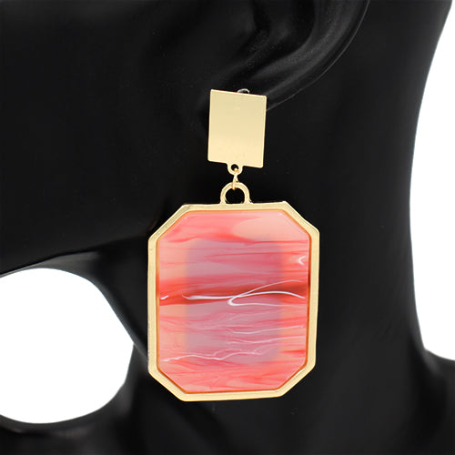 E2302 |Framed Resin Statement Earrings | KE2960
