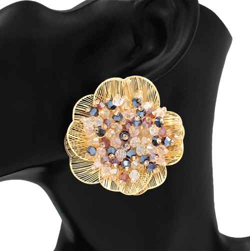 E2518 | Beaded Flower Earrings | KE2970