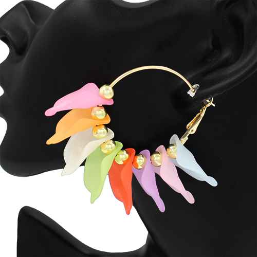 E2289 | Abstract Leaf Hoop Earrings | KE2972