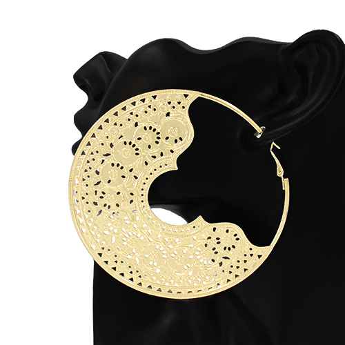E2519 | Lace Cutout Hoop Earrings | KE2981