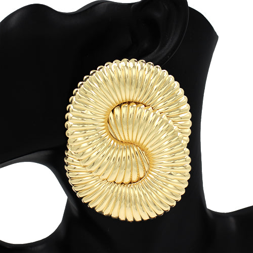 E2575 | Ribbed Circle Link Earrings | KE2984