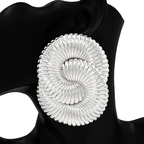 E2575 | Ribbed Circle Link Earrings | KE2984