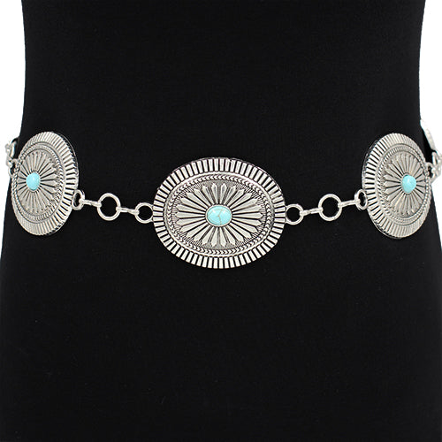 BL1040 | Western Oval Concho Link Belt | KM1508