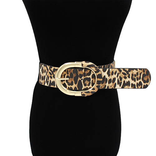 BL1020 KM1524 Leopard Pattern Elastic Stretch BELT