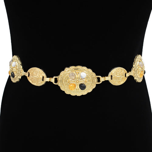 BL1048 | Gemstone Concho Link Belt | KM1704