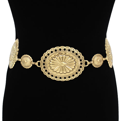 BL1049 | Engraved Concho Waist Belt | KM1706