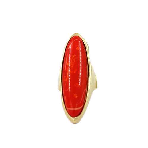 R0124 | Elongated Natural Stone Ring | KR2187