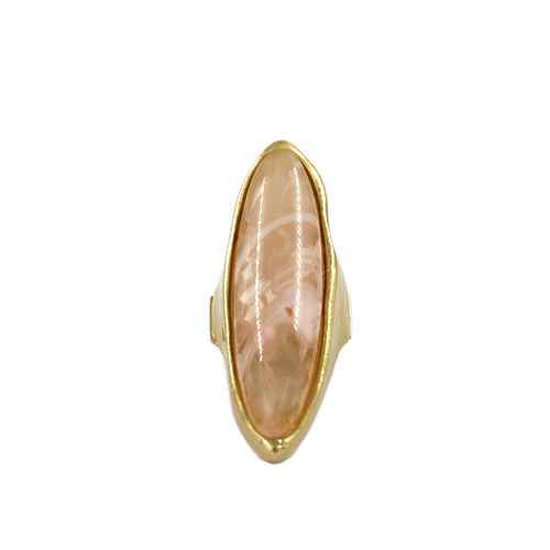 R0124 | Elongated Natural Stone Ring | KR2187