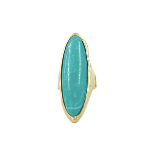 R0124 | Elongated Natural Stone Ring | KR2187