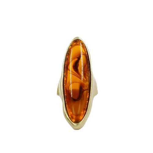 R0124 | Elongated Natural Stone Ring | KR2187