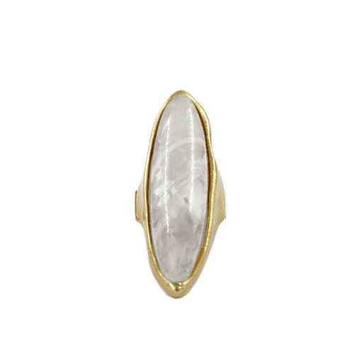 R0124 | Elongated Natural Stone Ring | KR2187