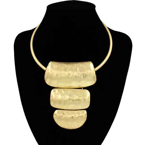 N3111 KS2181 Hammered Statement Necklace