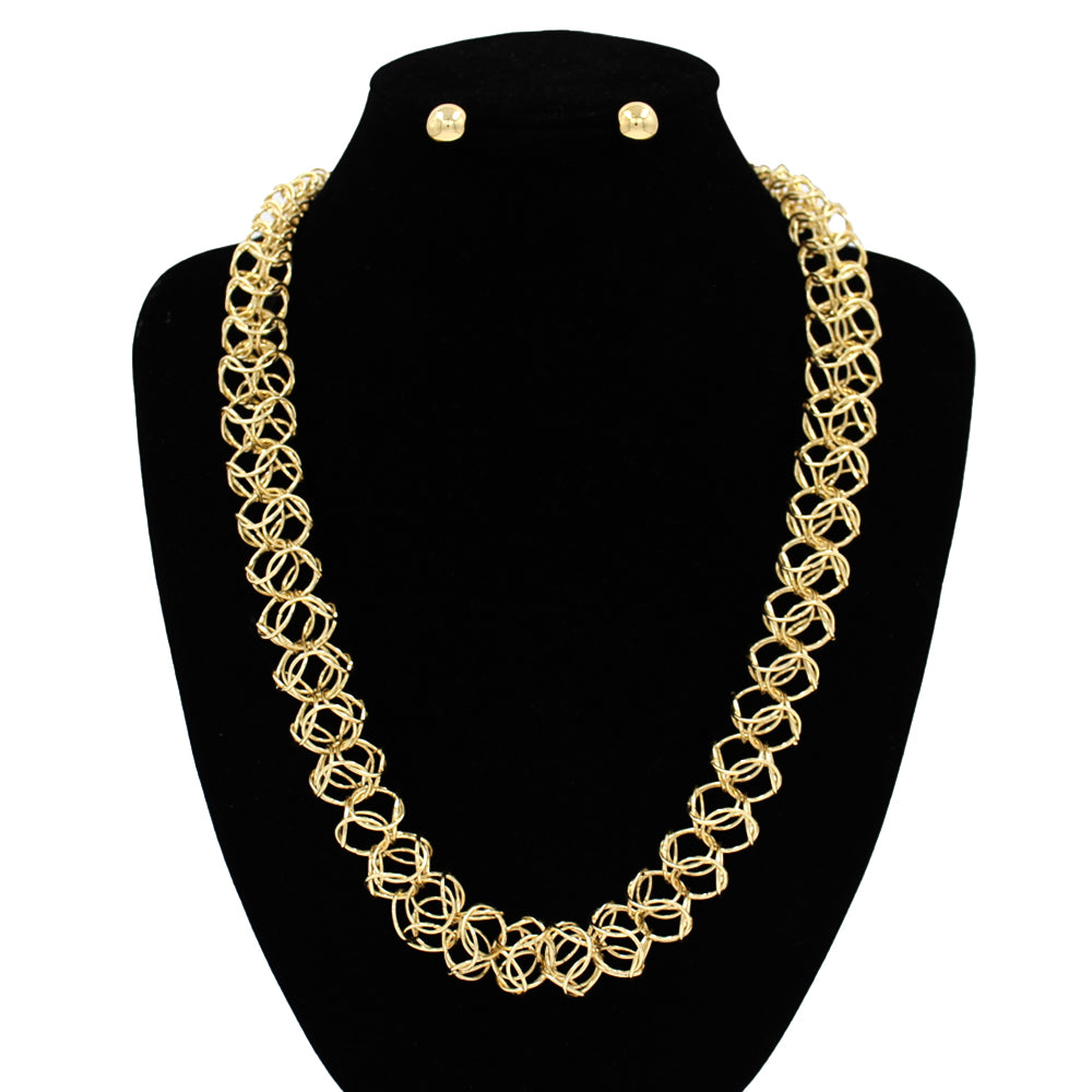 N5273 | Interlocking Circle Necklace Set | KS2207