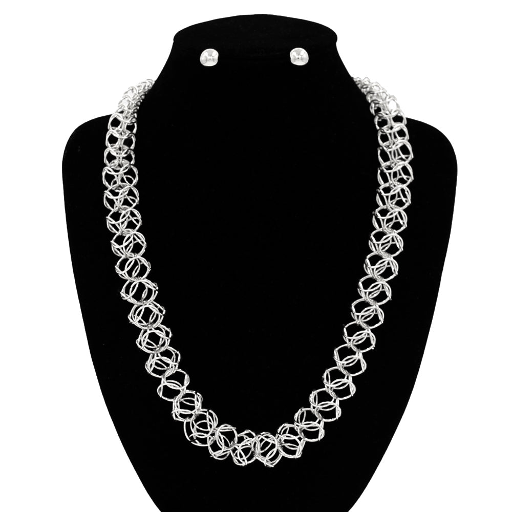 N5273 | Interlocking Circle Necklace Set | KS2207