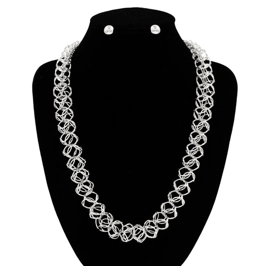 N5273 | Interlocking Circle Necklace Set | KS2207