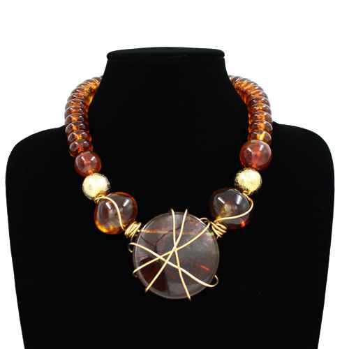 N5261 | Textured Bead Pendant Necklace | KS2210