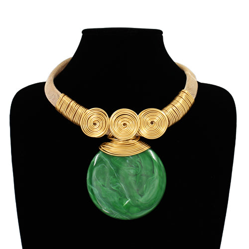 N5275 | Round Resin Statement Necklace | KS2212