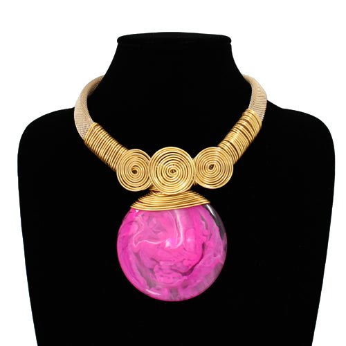 N5275 | Round Resin Statement Necklace | KS2212