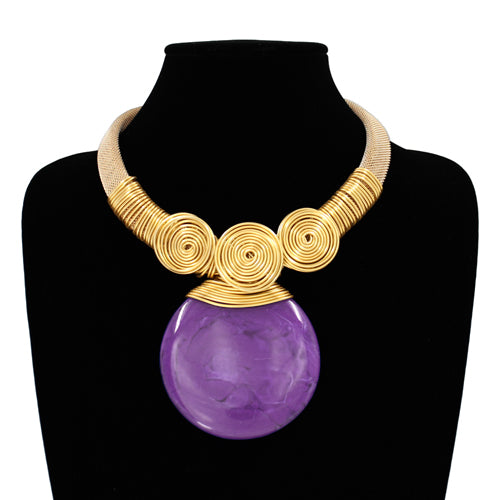 N5275 | Round Resin Statement Necklace | KS2212