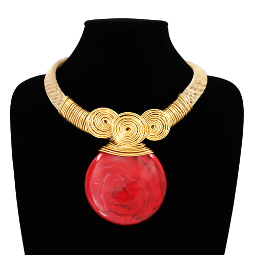 N5275 | Round Resin Statement Necklace | KS2212