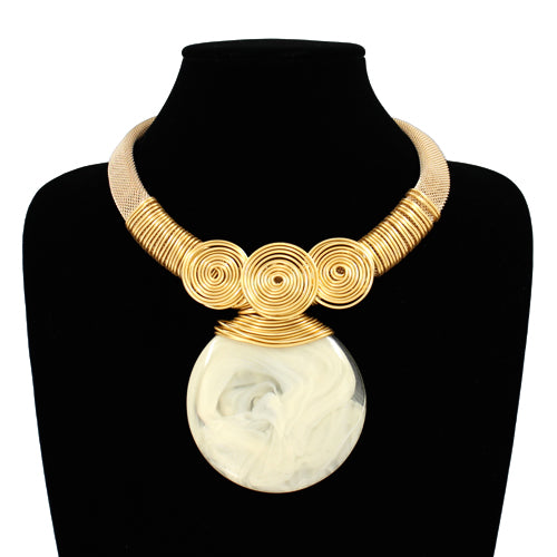 N5275 | Round Resin Statement Necklace | KS2212