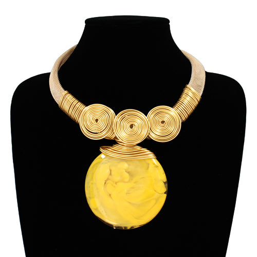 N5275 | Round Resin Statement Necklace | KS2212